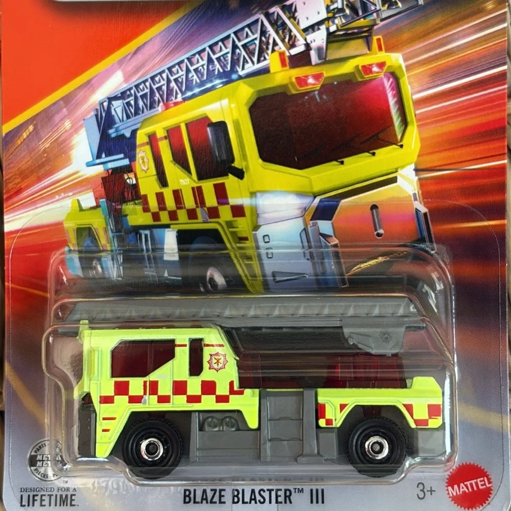 Matchbox Blaze Blaster III Fire Truck Engine Ladder Toy Yellow FireTruck